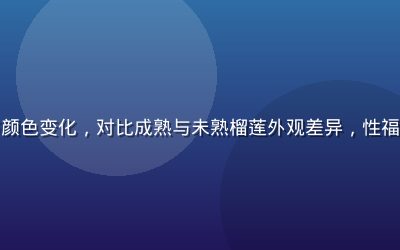 近景展示榴莲外壳裂缝与颜色变化，对比成熟与未熟榴莲外观差异，性福宝榴莲视频外观判断教程